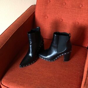 Charles David Studded Black Ankle Boots
